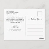 Modern eenvoudig minimalistisch Afstuderen Dank u Briefkaart (Achterkant)