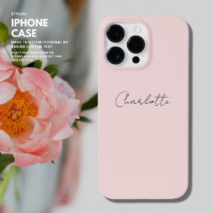 Modern eenvoudig minimalistisch blush script geper Case-Mate iPhone 14 pro max hoesje