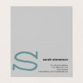 Modern eenvoudig minimalistisch Initiaal monogram Visitekaartjes (Buitenkant ongevouwen)