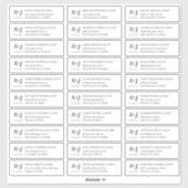 Modern Eenvoudig Monogram Bruiloft Gast Namen Adre Sticker (Vel)