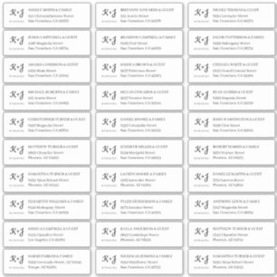 Modern Eenvoudig Monogram Bruiloft Gast Namen Adre Sticker