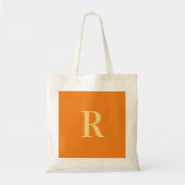 Modern Eenvoudig Monogram Sinaasappel Tote Bag (Voorkant)