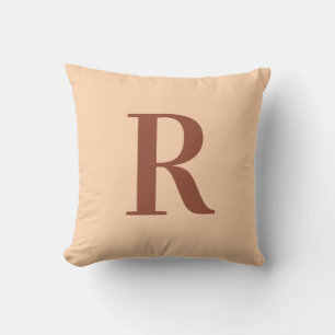 Modern Eenvoudig Monogram Terracotta Beige Kussen