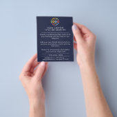 Modern Eenvoudig Navy Blue Business Logo Promotion Flyer (Hand)