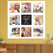 Modern Eenvoudig Oma Hart 8 Fotocollage Custom Canvas Afdruk (Insitu (Woonkamer))