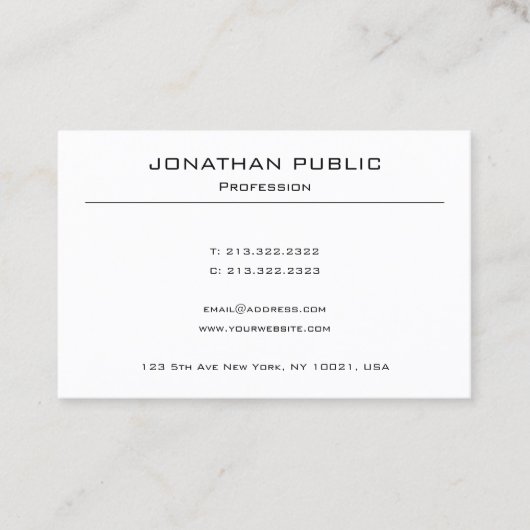 Modern eenvoudig ontwerp Sjabloon Professional Visitekaartje (Voorkant)