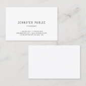Modern eenvoudig ontwerp Trendy Elegant White Sjab Visitekaartje (Voorkant / Achterkant)