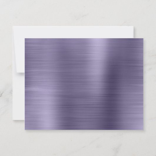 Modern eenvoudig Paars monogram geborsteld metaal Notitiekaartje (Achterkant)