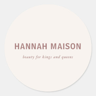 Modern, eenvoudig, professioneel, salon, beige ronde sticker
