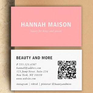 Modern, eenvoudig, professioneel, salon, roze, visitekaartje