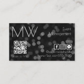 Modern Eenvoudig Professioneel Zwart Bokeh Minimal Visitekaartje (Achterkant)