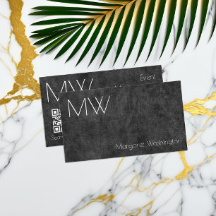 Modern Eenvoudig Professioneel Zwart Leer Minimaal Visitekaartje