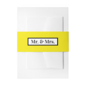 Modern Eenvoudig Retro Geel Mr + Mrs Uitnodigingen Wikkel (Voorkant Voorbeeld)