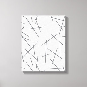 Modern, eenvoudig, rommelig grafisch lijnpatroon canvas afdruk