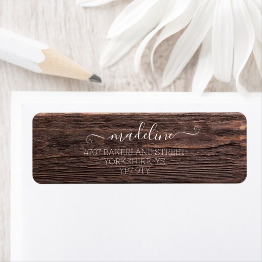 Modern eenvoudig rustiek script gepersonaliseerd a etiket (Insitu)