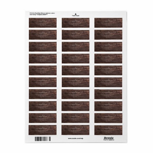 Modern eenvoudig rustiek script gepersonaliseerd a etiket (Full Sheet)