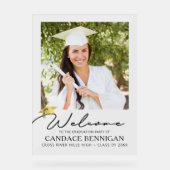 Modern eenvoudig script Afstuderen welkome foto Acryl Bord (Voorkant)