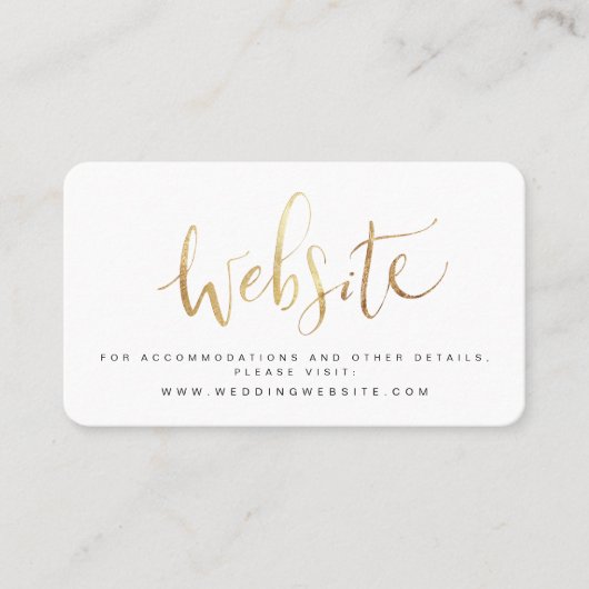 Modern Eenvoudig Script Bruiloft website Insert ka Plaatskaartje (Voorkant)