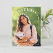 Modern eenvoudig script foto Afstuderen Kaart (Staand voorkant)