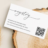 Modern Eenvoudig Script QR Code Huwelijkscadeau Re Informatiekaartje