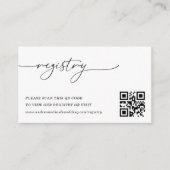Modern Eenvoudig Script QR Code Huwelijkscadeau Re Informatiekaartje (Voorkant)