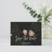 modern eenvoudig script Trouwen Save The Date Foto Briefkaart (Staand voorkant)