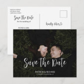 modern eenvoudig script Trouwen Save The Date Foto Briefkaart (Voorkant / Achterkant)