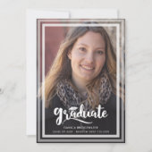 Modern eenvoudig script twee foto's Afstuderen Aankondiging (Voorkant)