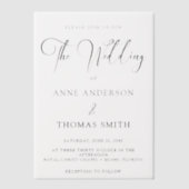 Modern Eenvoudig Script Wedding Ovelay Vellum Uitnodigingen (Voorkant)