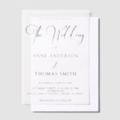 Modern Eenvoudig Script Wedding Ovelay Vellum Uitnodigingen (Offset)