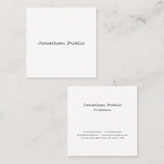 Modern eenvoudig Sjabloon professioneel handschrif Vierkante Visitekaartje (Voorkant / Achterkant)