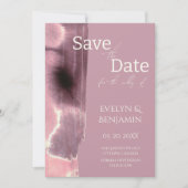Modern, eenvoudig, stoffig Roos Mauve Save The Date (Voorkant)