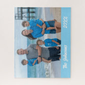 Modern Eenvoudig Strand Familie Foto Jigsaw Puzzel (Verticaal)