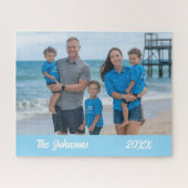 Modern Eenvoudig Strand Familie Foto Jigsaw Puzzel (Horizontaal)