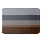 Modern Eenvoudig Stripe Design in Blues en Grey Badmat (Voorkant)