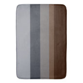 Modern Eenvoudig Stripe Design in Blues en Grey Badmat (Voorkant Verticaal)