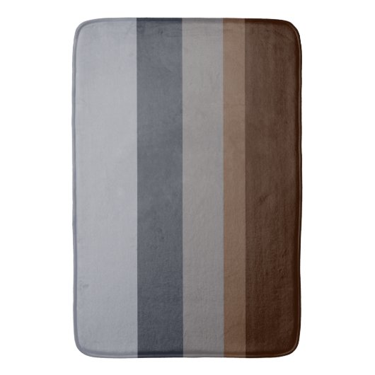 Modern Eenvoudig Stripe Design in Blues en Grey Badmat (Voorkant Verticaal)