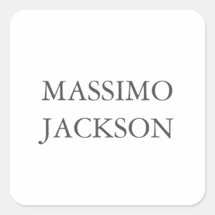 Modern Eenvoudig Trendy Minimalistisch Eigen Naam Vierkante Sticker