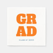 Modern Eenvoudig Typografie Afstuderen Sinaasappel Servet (Voorkant)