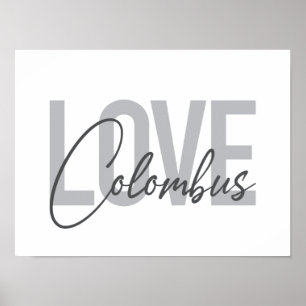 Modern, eenvoudig, urban cool design Love Colombus Poster