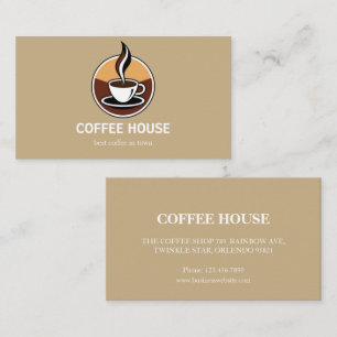 Modern eenvoudig visitekaartje in een coffeeshop