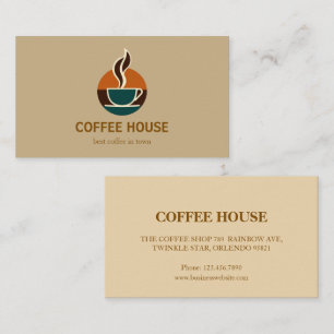 Modern eenvoudig visitekaartje in een coffeeshop