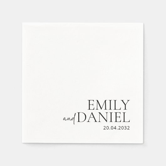 Modern, eenvoudig, wit en zwart servet (Voorkant)