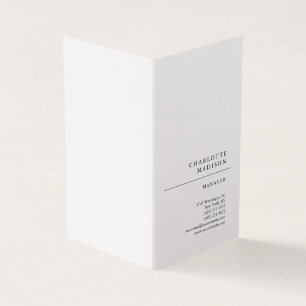 Modern eenvoudig wit trendy minimalistisch gewoon  visitekaartjes