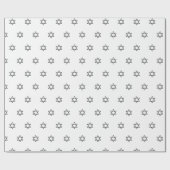 Modern eenvoudig wit zwart Star of David patroon Cadeaupapier (Vlak)