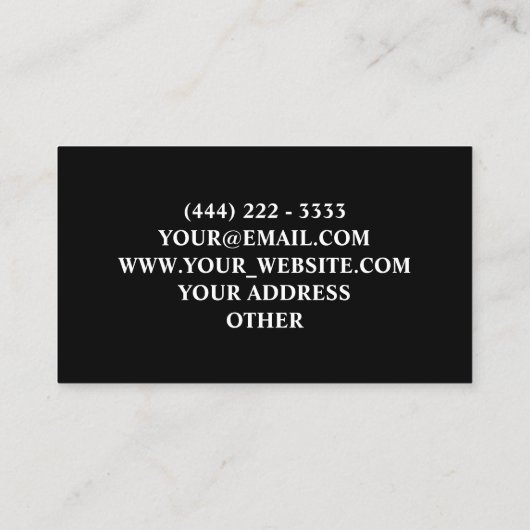 Modern eenvoudig Zwart abstract Professional Visitekaartje (Achterkant)