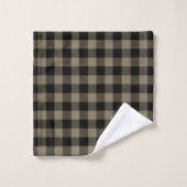 Modern Eenvoudig Zwart Bruin Buffel Plaid Bad Handdoek (Wasdoekje)
