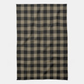 Modern Eenvoudig Zwart Bruin Buffel Plaid Theedoek (Verticaal)
