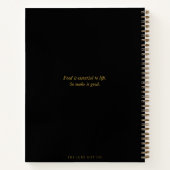 Modern Eenvoudig zwart en goud Monogram Recept Notitieboek (Achterkant)