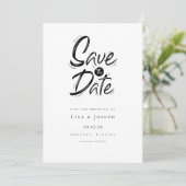 Modern Eenvoudig Zwart en Wit Save the Date (Staand voorkant)